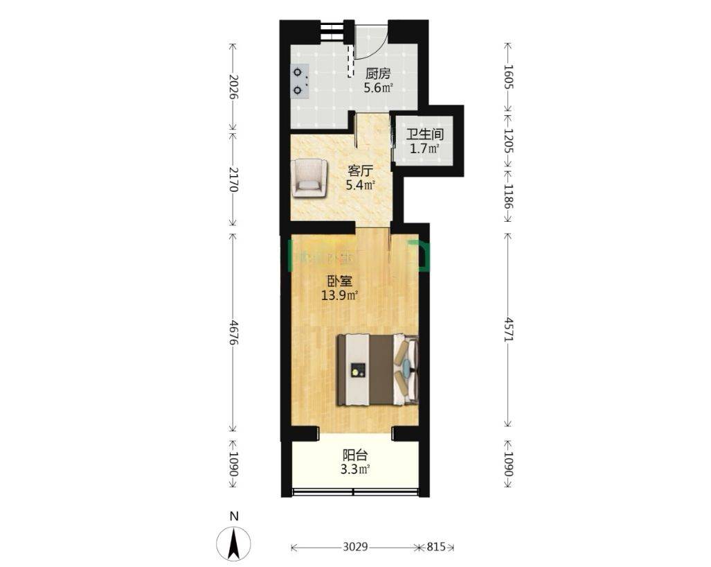 路人丁整租房源3